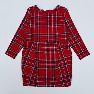 H&M Holiday Dress | Classic Red & Green Plaid | Long Sleeve | 2T